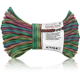 Ganzoo Paracord 550 Rope Rainbow Waves 4 mm, Nylon Polyester, Type 3, 7 Core Strands, 30 m, DIY, Outdoor Cord, Bracelet, Dog Lead, Dog Collar, All-purpose Rope, Multi-Purpose Rope