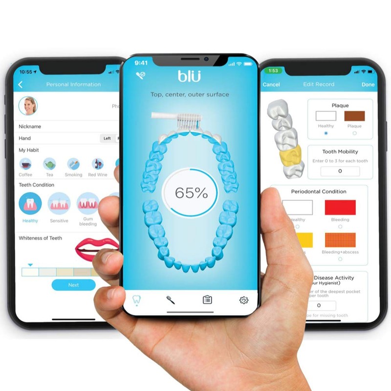 Blu Smart Electric Toothbrush, Sonic Power Toothbrush with Interactive Live