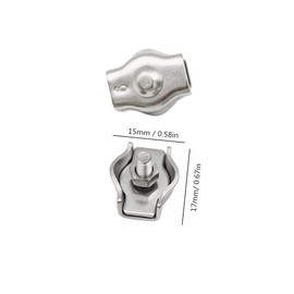 Wire Rope Clamp 3 mm, Pack of 10 M3 Steel Cable Stainless Steel 304 Cable Clamp for Wire Rope Steel Cable Washing Line Tensioner Awning Fixation