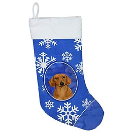 Caroline's Treasures LH9267-CS Dachshund Winter Snowflakes Snowflakes Holiday Christmas Stocking, Multicolor