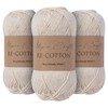 Utopia Crafts Re-Cotton Knitting Yarn 3X 100g (Cream)