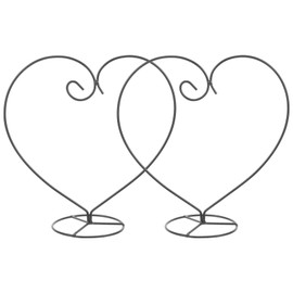 VOSAREA 2PCS Iron Hanging Stand Rack Black Modern Heart Shape Glass Globe Display Stand for Air Plant Christmas Ornament Wedding Decoration Terrarium