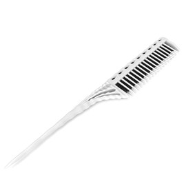 Hair Care Comb Comb 3 Rows Pointed Hair Salon Hair Modeling Comb(white)