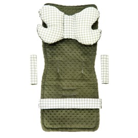 Medi Partners Minky Universal Seat Cover for Pushchairs and Buggies, Seat Cover, 5-Piece Seat Cover and Play Arch Pram Set Minky Cotton