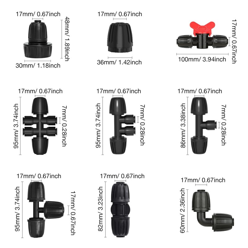 Bonviee 6 Packs 1/2” Drip Irrigation Shut Off Valve, in-Line