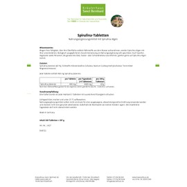 Sanct Bernhard Spirulina Tablets 400 mg Spirulina Platensis, 360 Tablets