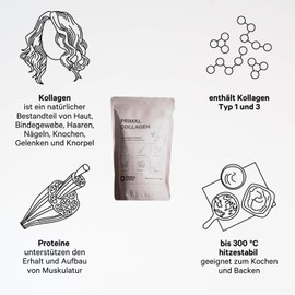 Primal State Primal State® Collagen Pulver [460g] - Geschmacksneutral - Bioaktives Kollagen Hydrolysat - Peptide Typ 1 und 3 - Perfekte Löslichkeit