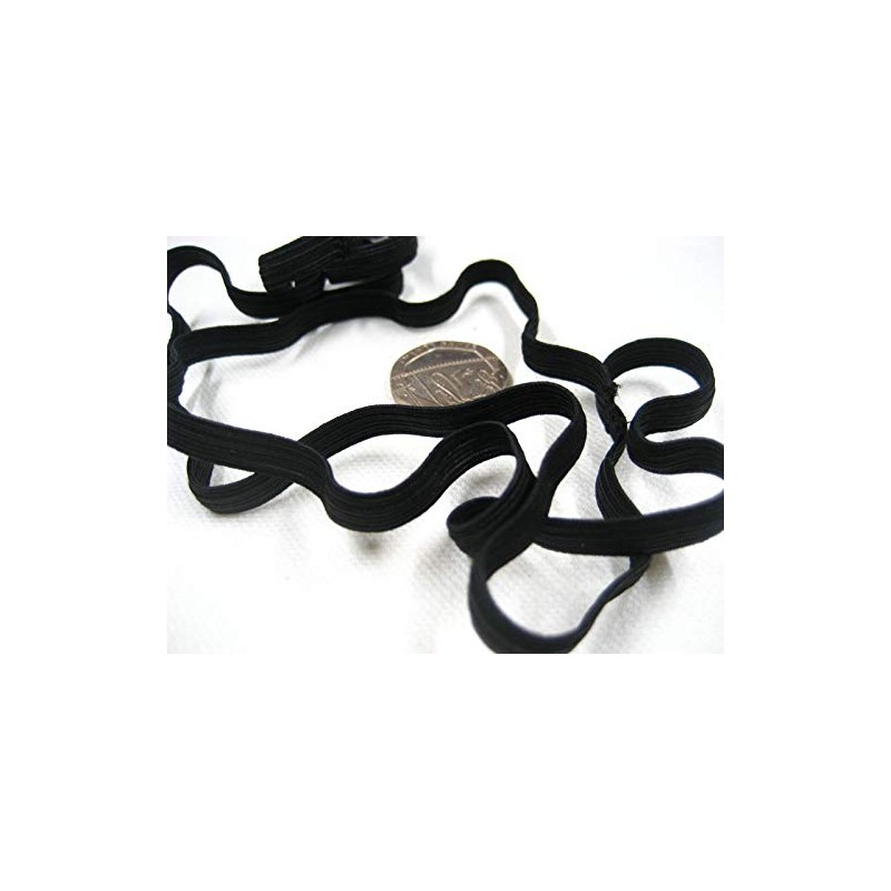 5ms of 6mm Black Sewing Accessories Flat Thin Elastic high