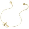 MIONZA 14k Gold Plated Cross Bracelet for Women, Bracelets, Yellow