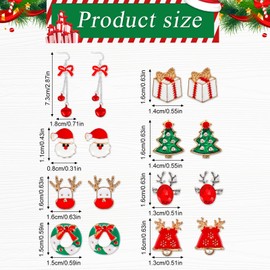 Christmas Earrings for Women, Sparkly Holiday Earrings for Girls，KufaerBeam Christmas Bow Bells, Decorative Bows with Bells, Christmas Cute Mini Bow, Christmas Tree Decorations