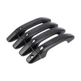 REPAIROCK 4pcs Exterior Door Handle Cover Car Door Handle Protector for GMC Yukon 2015-2023 Car Door Handle Protector with 4 Keypad ABS Carbon Fiber Pattern Black