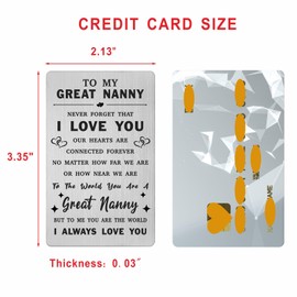 Gezxin Great Nanny Mothers Day Card- Great Nanny Birthday Gifts from Grandchildren- I Love My Great Nanny Easter Christmas Xmas Wedding Valentines Thanksgiving Day Presents