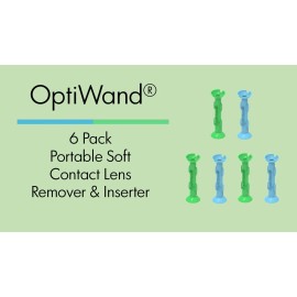 OptiWand 6 Pack Soft Contact Lens Insertion Removal Tool. Eye Lens Applicator