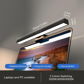 LED Screen Hanging LED Light, PC Computer Laptop Screen Eye Protective Desk Light, Stepless Dimming Screenbar Table Lamp, Working Reading Light For LCD Monitor