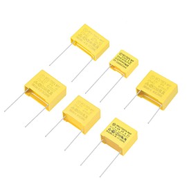 uxcell Polypropylene Safety Capacitors Assortment Kit DIP 275VAC X2 MKP 6 Value - 0.1uF 0.15uF 0.22uF 0.33uF 0.47uF 0.68uF 30 Pcs