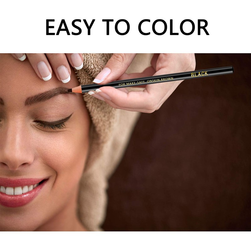 6 Piece Black Colour Waterproof Eyebrows Pencil Tattoo Makeup And