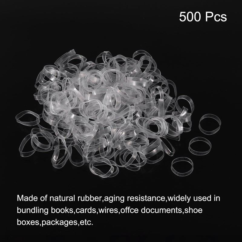 sourcing map 500 Pack Rubber Band Stretchable Rubber Elastic Band