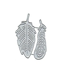 Yqtwlkjic 2pcs Feathers Metal Die Cuts,Wedding Butterfly Feather Flower Leaf Cutting Dies Cut Stencils DIY Scrapbooking Decorative Embossing Paper Scrapbooking Card Making, silver