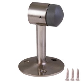 Design House 189290-SN Gooseneck Stop Wall Protector with Rubber Tip Aluminum Door Stopper, 2-Pack, Satin Nickel, 2 Pack