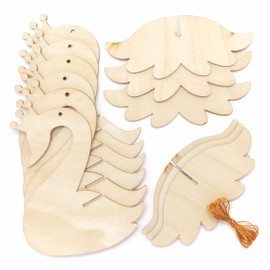 Baker Ross AX820 Swan 3D Decoration Craft Set - Pack of 6, Wooden Crafts and Decorating for Children