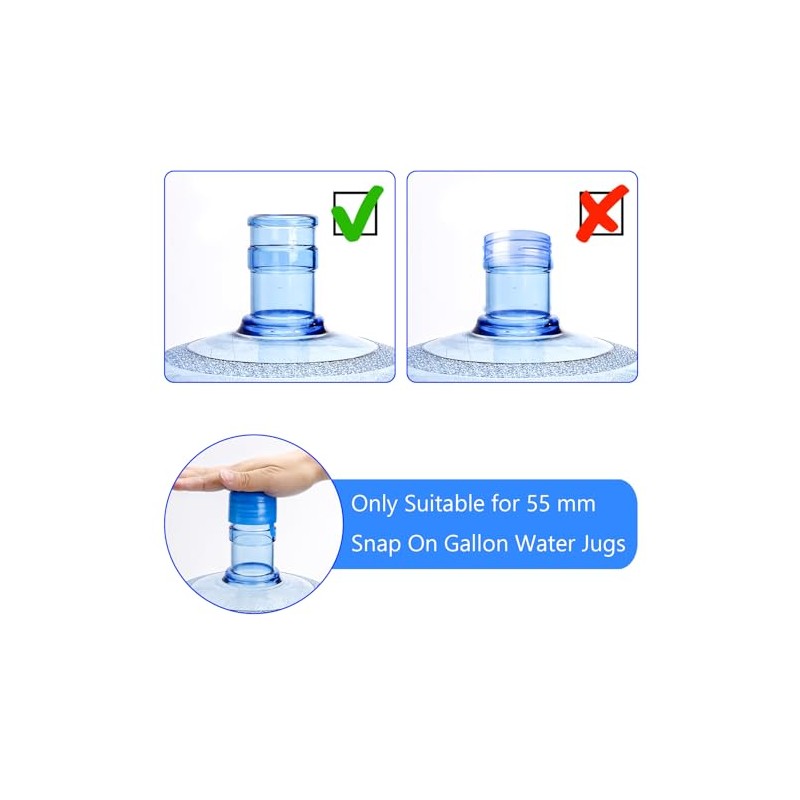 Jucoan 100 Pack Water Bottle Caps, 55mm 3&5 Gallon Non
