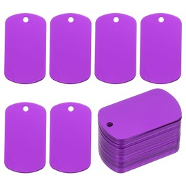 PATIKIL Metal Engraving Blank Tags, 45 Pcs Rectangle Aluminum Blank Tag Metal DIY Tag with Hole for Engraving Stamping Jewelry Bracelet Necklace DIY Craft Making, Purple