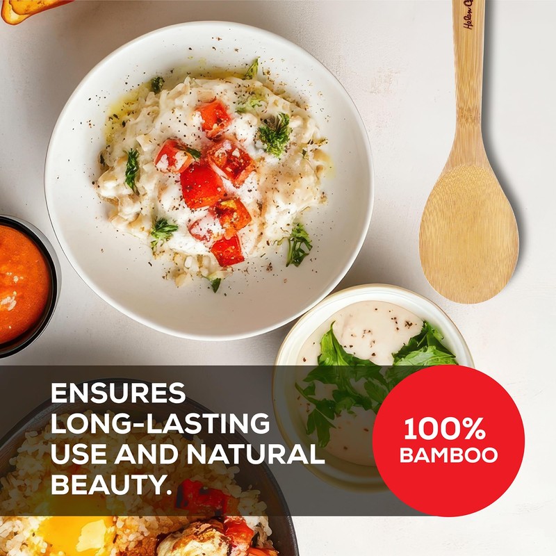 Helen’s Asian Kitchen Bamboo Rice Paddle Cooking Utensil, 9-Inch