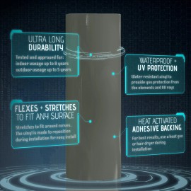 Solutions Nardo Grey Gunmetal Glossy Vinyl Wrap Bubble Free Air - 60" x 120" In 5FT x 10FT