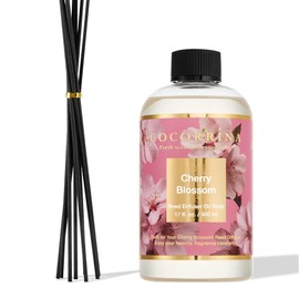 Cocorrína Reed Diffuser Refill Sandalwood Rose 17oz (500ml) with 8 Sticks - Premium Long-Lasting Floral Essential Oil, Home Fragrance for Bedroom, Bathroom Home Decor