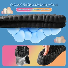 4D Cloud-Soft Comfort Soles for Women - Memory Foam Steppers Insoles with Graphene-Infused Fabric - Arch Support Trim to Fit Insoles for Enhanced Foot Comfort and Fatigue Relief (US W 6.5-9)