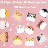 24 Pads Cute Sticky Notes, 720 Sheets Self Adhesive Animal