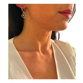 NataschaWoge® Herz Sommer Edelstahl GOLD Huggie Creolen Ohrringe Schmuck für sie Geschenk Silber Damenschmuck Freundin (Silber)