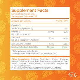 Dr. T On-The-Go Immune System Packs – Direct-to-Mouth Powder – Natural Defense Booster, Oxidative Stress Protection, Supports Overall Well-Being – 30 Convenient Single-Serve Packs