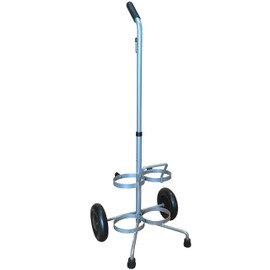 ResOne Lightweight Dual D/E Oxygen Tank Cart, Adjustable Handle, Durable Powder-Coated Finish, Portable Oxygen Cart with Wheels, Holds 2 Size D Or E Tanks Oxygen, Medical Oxygen Tank Transport