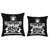 Girl runs on Jesus and Blackstrap molasses Throw Pillow, 18x18,