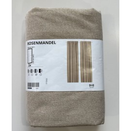 IKEA ROSENMANDEL Room Darkening Curtains 1 Pair (2 Panels) Yellow-beige  53x98"