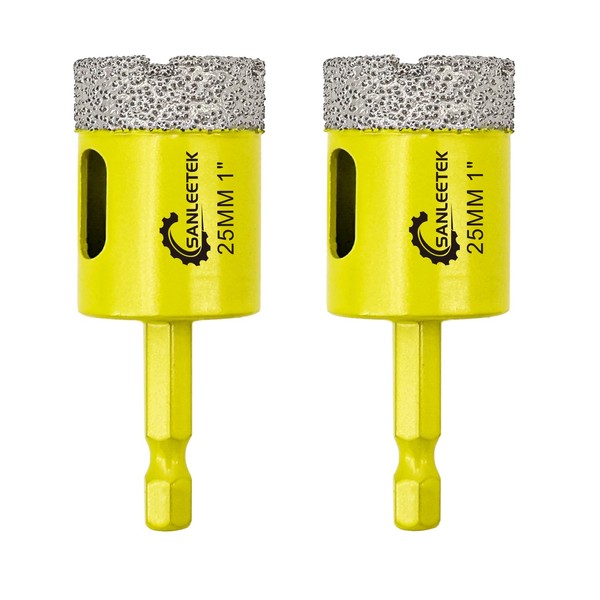 Dry Diamond Drill Bits Set - 2pcs 1"(25mm) SANLEETEK Hole