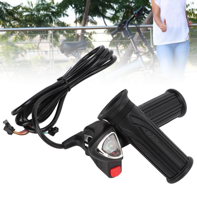 Electric Bicycle Gas Throttle Handle Throttle Grip with Battery Indicator