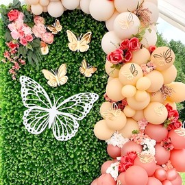 MASTRON DIY 3D Wooden Butterfly Sign for Backdrop - Unfinished Wood Cutouts, Paintable Butterflies for Crafts, Butterfly Crafts for Kids, Baby Shower Wedding Decor(White)