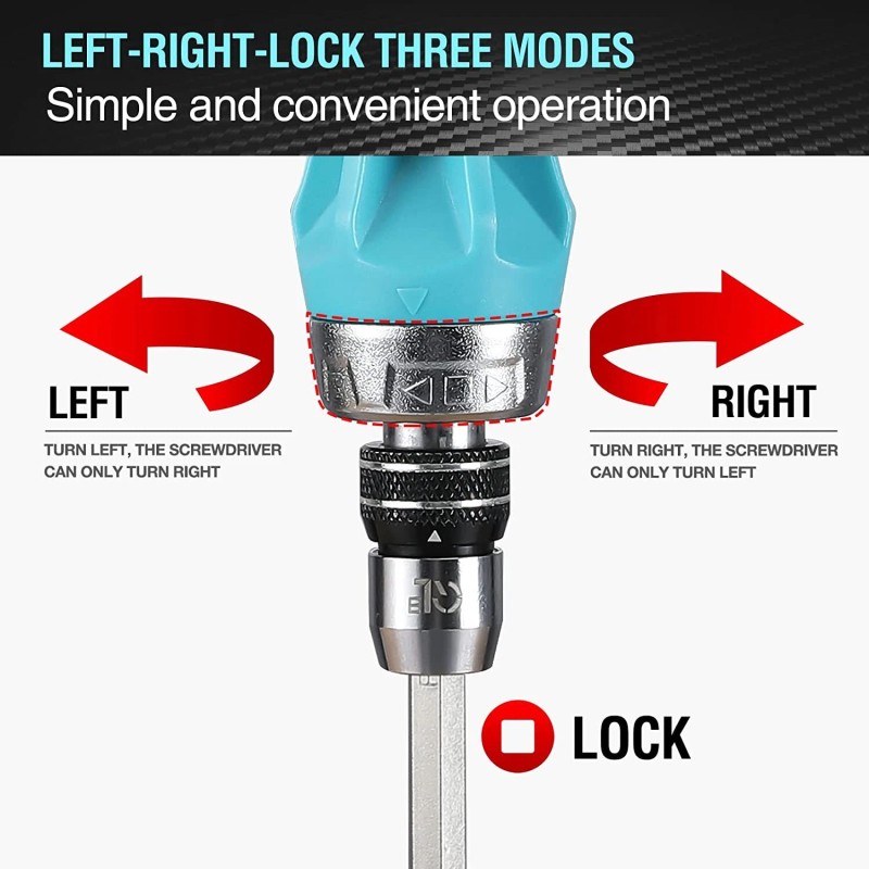 DURATECH 2PCs Ratcheting Screwdriver Set 12-in-1 Multi-bit Standard with Phillip