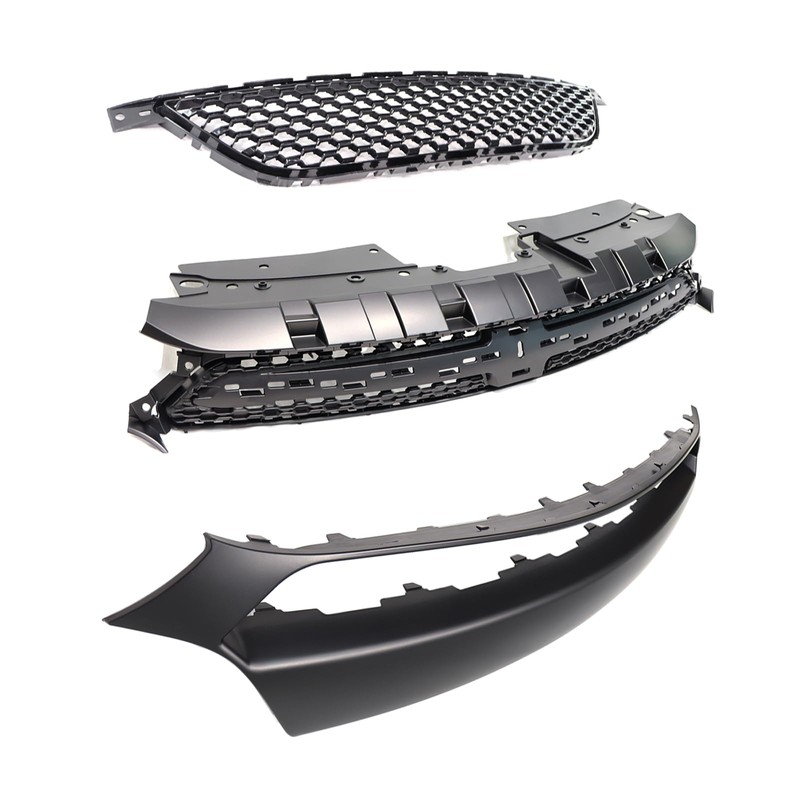 Front Bumper Cover Kit & Upper & Lower Grille Replacement