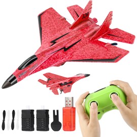 NEWFATE RC Plane Remote Control Glider Airplanes 2.4 GHZ 2 Channels (Red)