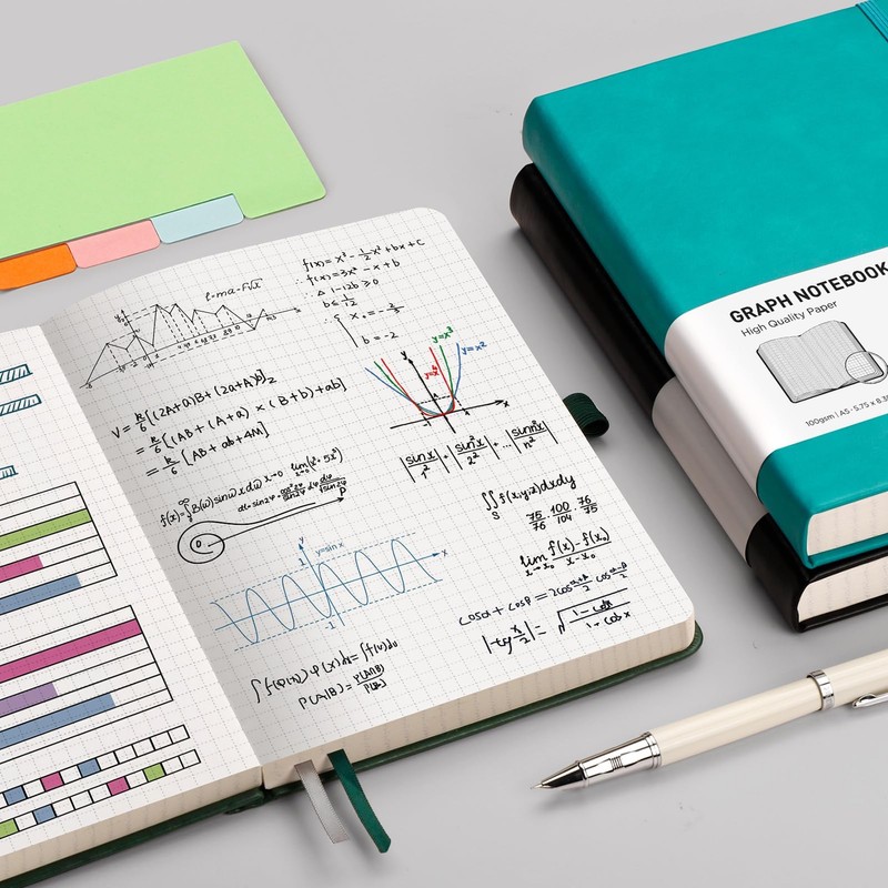 RETTACY Graph Paper Notebook A5 320 Pages Grid Notebook Thick