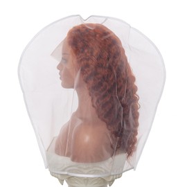 Atimiaza 2 Pcs Wig Cover Storage for Protecting Wigs on Mannequin Wig Head from Dirt and Dust (White, Large Size)