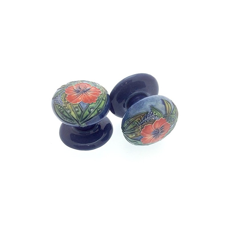 Pair of 50mm Ceramic Drawer Pulls/Cabinet Doorknobs - Old Tupton