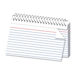 OfficeMax Spiral Ruled Index Cards, 4" x 6", White, Box Of 50