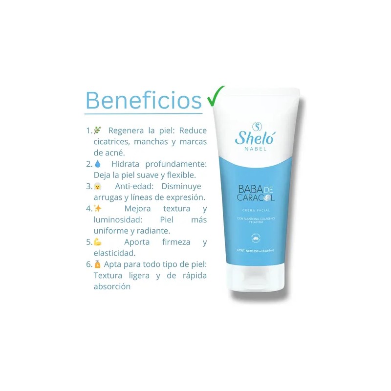 Crema Facial Baba De Caracol Sheló Nabel Manchas Cicatrices