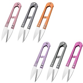 Thread Snips Yarn Cutter Scissors - 6 Pack Small Sewing Cutting Scissors 12.5CM Trimming Clippers for Embroidery Sewing Crafting Daily Use(Color Random)