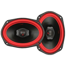 Cerwin Vega 6x9 inch 2-Way Coaxial Car Speakers Vega Series 500 Watts Power 4 Ohm Titanium Dome Tweeters Red Rubber Surround, Premium Car Audio System, 2 Units V469