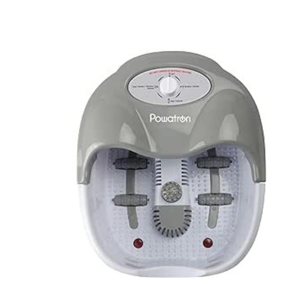 POWATRON Foot Spa Massager With Heated Bubble Tray Infrared Light Massage Rollers For Relaxing Feet Therapeutic Massage Tub With 4 Foot Bath Relaxing Pedicure Accessories Rivitalises Tired Feet - Grey